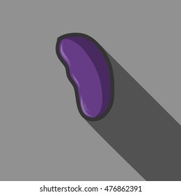 Liver icon with long shadow. Vector illustration.