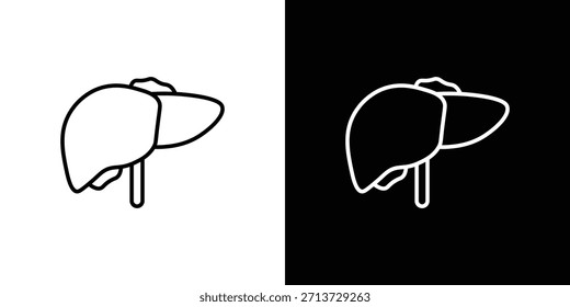 Ícone de fígado, sinal de vetor de contorno, design de logotipo download
