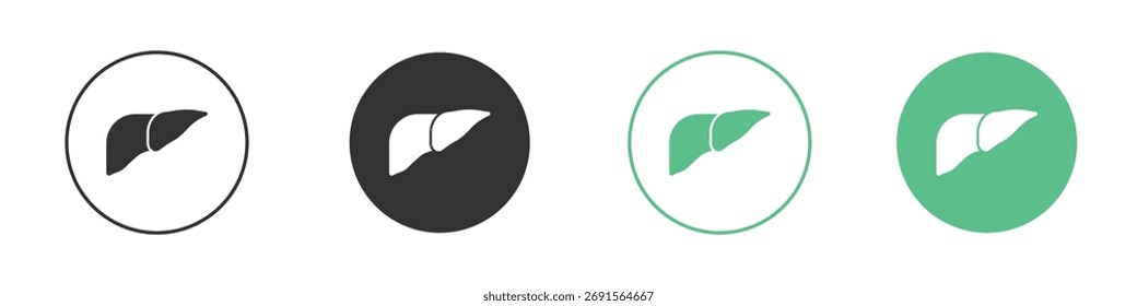 Liver icon set. for mobile concept and web design.