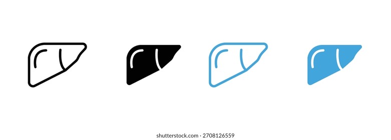 Conjunto de iconos de hígado. Ilustración vectorial. símbolo de anatomía del cuerpo humano
