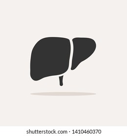 Liver icon with shadow on beige background