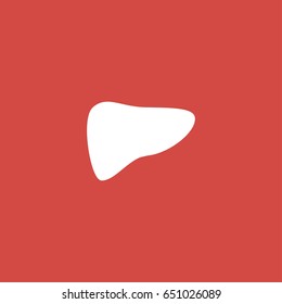 liver icon. sign design. red background