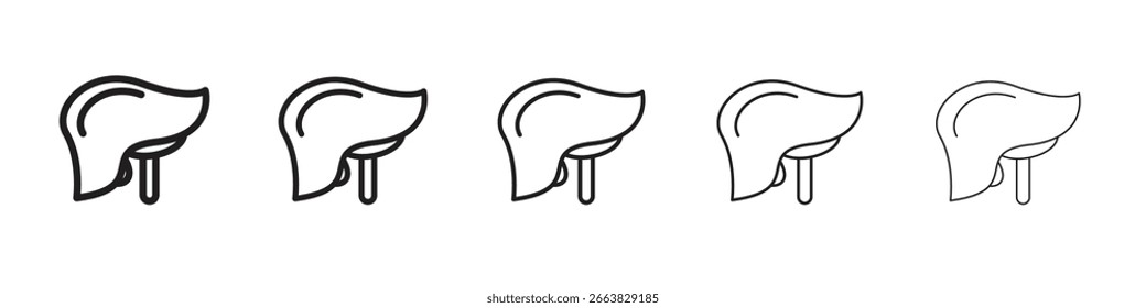 Liver icon simple editable stroke series pack. eps10