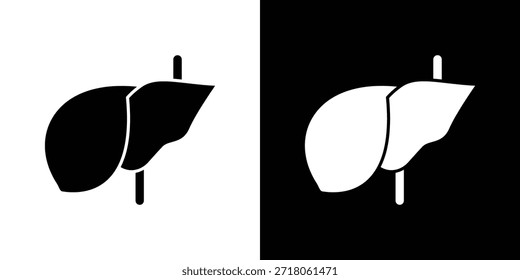 Lebersymbol. Einfaches, hochwertiges Piktogramm. Moderner solider Stil