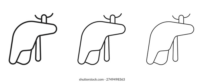 Liver icon in stroke art design versions. EPS 10
