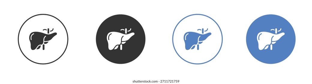 Icono de hígado Diseño de línea delgada. Gráfico de Vector. EPS 10