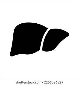 Icono de hígado en estilo plano de moda, símbolo para el diseño de su sitio web, ilustración vectorial sobre fondo blanco