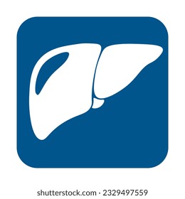 Icono del hígado en estilo plano de moda. Símbolo del diseño del sitio web, logotipo, aplicación, interfaz de usuario