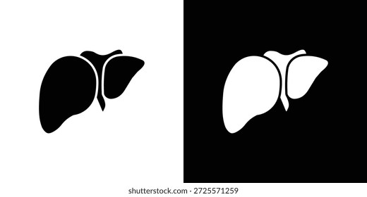 Icono de hígado en estilo lineal delgado de trazo de moda.