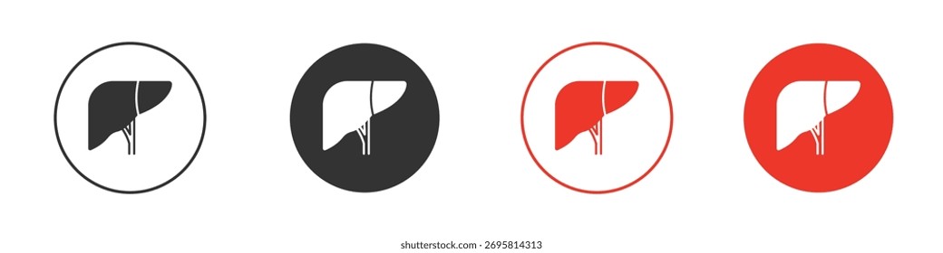 Icono de hígado colección de Vector. Vector Ilustraciones de símbolos de stock