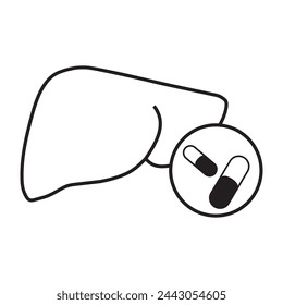 diseño de vector de icono de hígado. ilustración de hígado diseño de vector