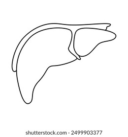 Icono de hígado Vector. Ilustración de órgano humano