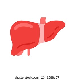 Liver icon vector illustration design, cute flat icon design, human organ image