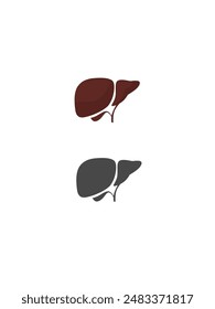 Liver icon vector image. Human organ. Bile. Simple organ of human body isolated in white background.