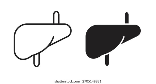 Liver icon vector modern flat and stroke designs