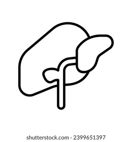 icono hepático con ilustración de material vectorial de fondo blanco