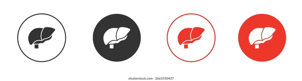 Liver icons. Flat design style. Graphic design vector symbols. 
