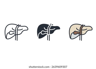 liver icons isolated on White Background. Flat style design