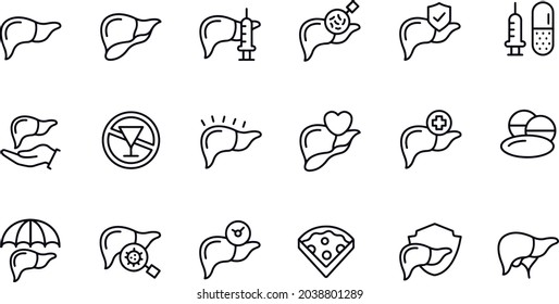 Liver icons  set vector design 