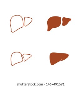 liver icons set. vector illustration. organ icons set