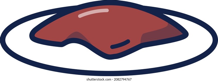 Icono de ilustración del hígado diseño de comida plana