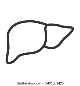 liver internal organ outline vector icon isolated on white background. liver flat icon for web, mobile and user interface design. medical healthcare concept