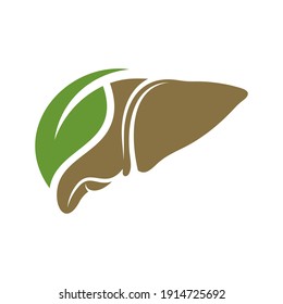 Liver with Leaf logo vector template, Creative Liver logo design concepts