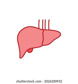 Liver line color icon. Human organ concept. Sign for web page, mobile app, button, logo. Vector isolated element. Editable stroke