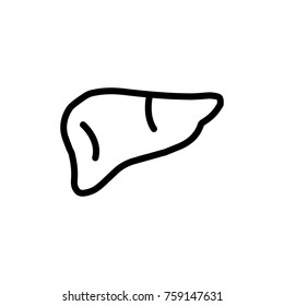 Liver line icon. High quality black outline logo for web site design and mobile apps. Vector illustration on a white background.