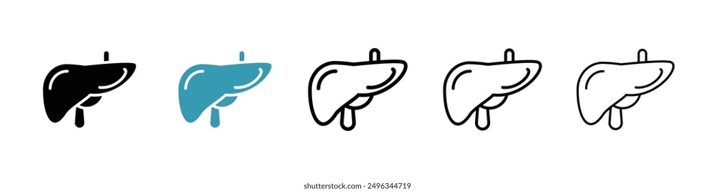 Liver line icon vector set.