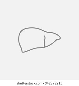 Liver line icon for web, mobile and infographics. Vector dark grey icon isolated on light grey background.
