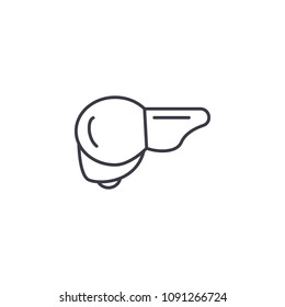 Liver linear icon concept. Liver line vector sign, symbol, illustration.