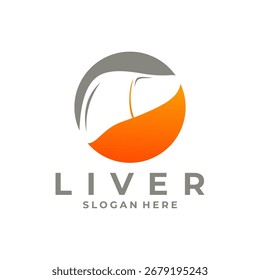 Liver logo design vector template. Circle Liver logo design icon