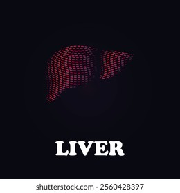 Liver Logo silhouette design vector template isolated on dark background. simple icon Liver creative concept. abstract liver anatomy structure Vector illustration. EPS 10


