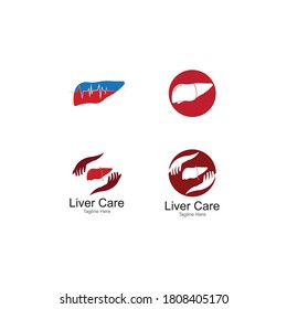 Logotipo del hígado, icono del vector del cuidado del hígado, diseño de ilustración simple