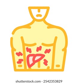 liver man disease color icon vector. liver man disease sign. isolated symbol illustration