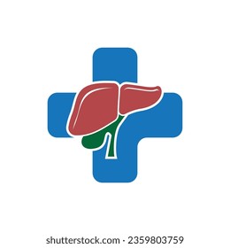Liver medical logo vector template illustration