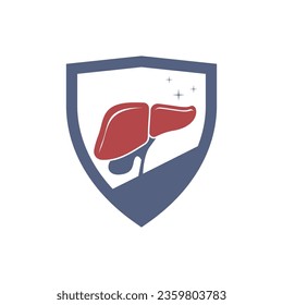 Ilustración del vector del logotipo médico del hígado