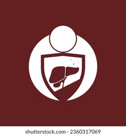 Ilustración del vector del logotipo médico del hígado