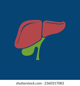 Ilustración del vector del logotipo médico del hígado