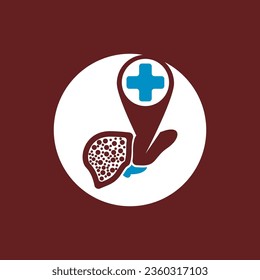 Ilustración del vector del logotipo médico del hígado