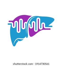 Liver with Medical pulse logo vector template, Creative Liver logo design concepts