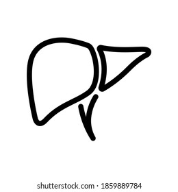 Liver, organ flat line vector icon for mobile application, button and website design. Illustration isolated on white background. EPS 10 design, logo, app, infographic, 