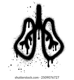 liver organ graffiti with black spray paint. vector illustration.