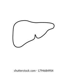 Liver outline icon. Symbol, logo illustration for mobile concept and web design.