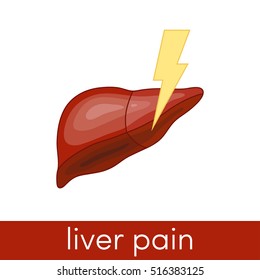 Liver pain vector icon