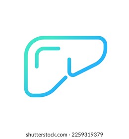 Liver pixel perfect gradient linear ui icon. Internal human body organ. Checkup of digestive system. Line color user interface symbol. Modern style pictogram. Vector isolated outline illustration