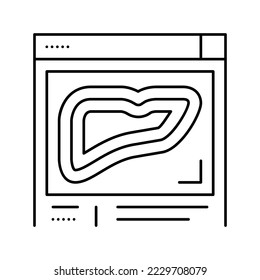 liver radiology scanning line icon vector. liver radiology scanning sign. isolated contour symbol black illustration