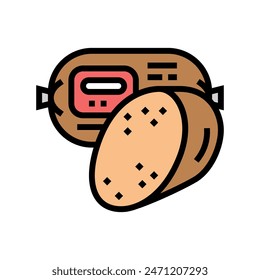 liver sausage meat color icon vector. liver sausage meat sign. isolated symbol illustration