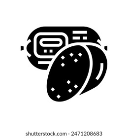 liver sausage meat glyph icon vector. liver sausage meat sign. isolated symbol illustration